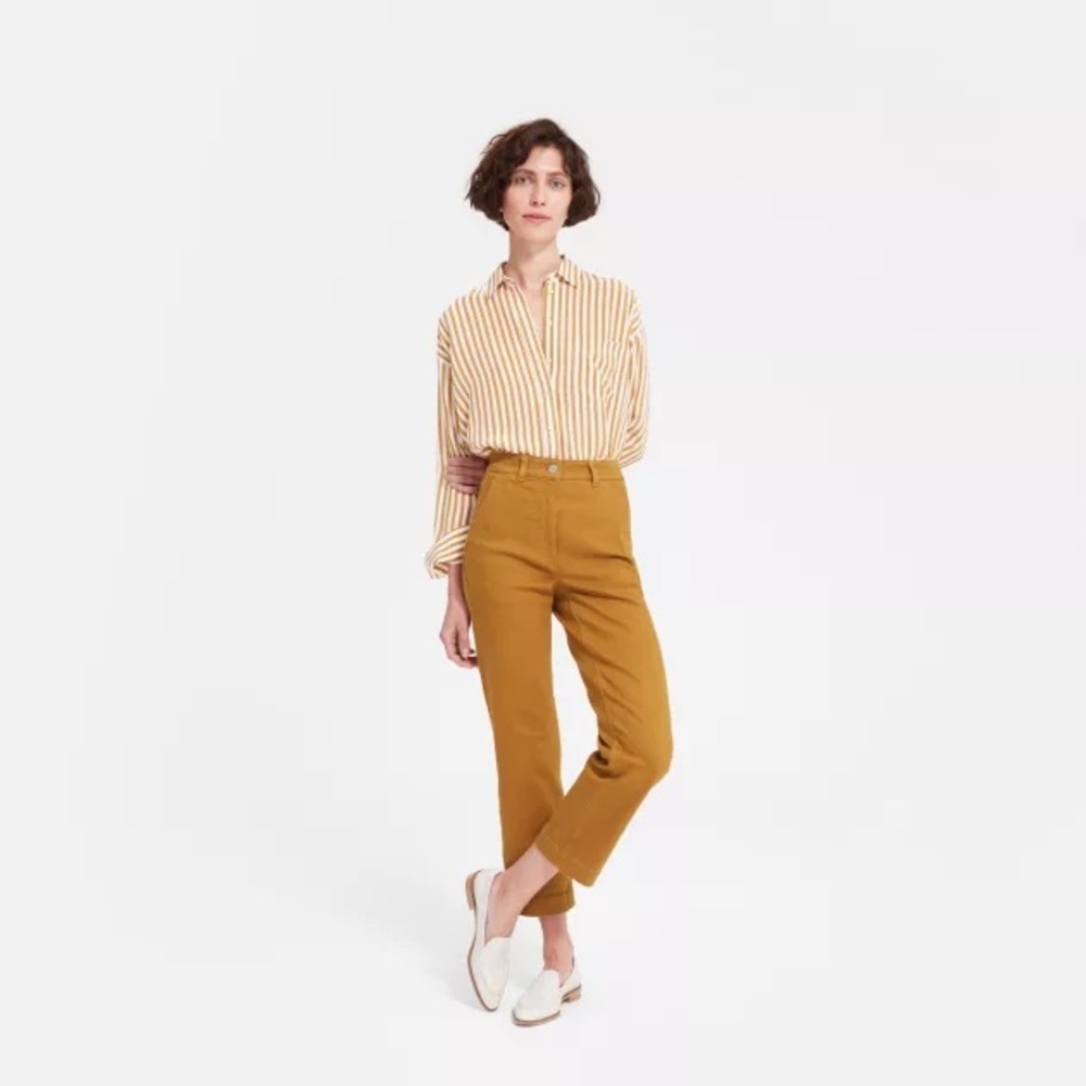 Everlane the straight leg crop size 4 golden brown